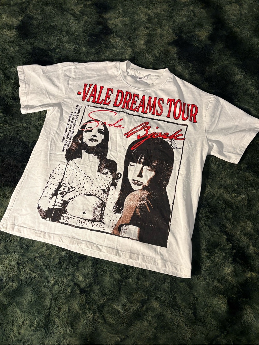 Valley Dreams Tour Graphic Tee - White with Red & Black Print